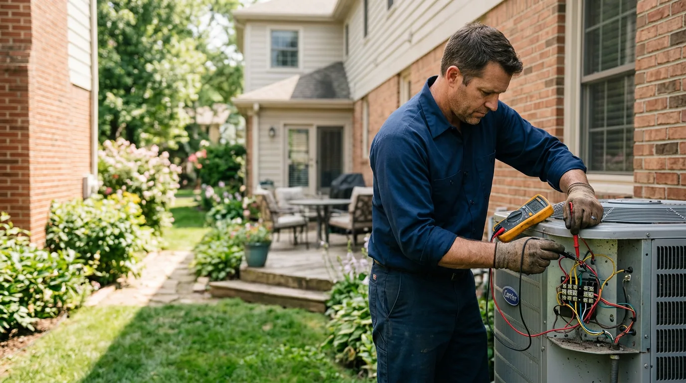 HVAC technician working near Fredericksburg, IA